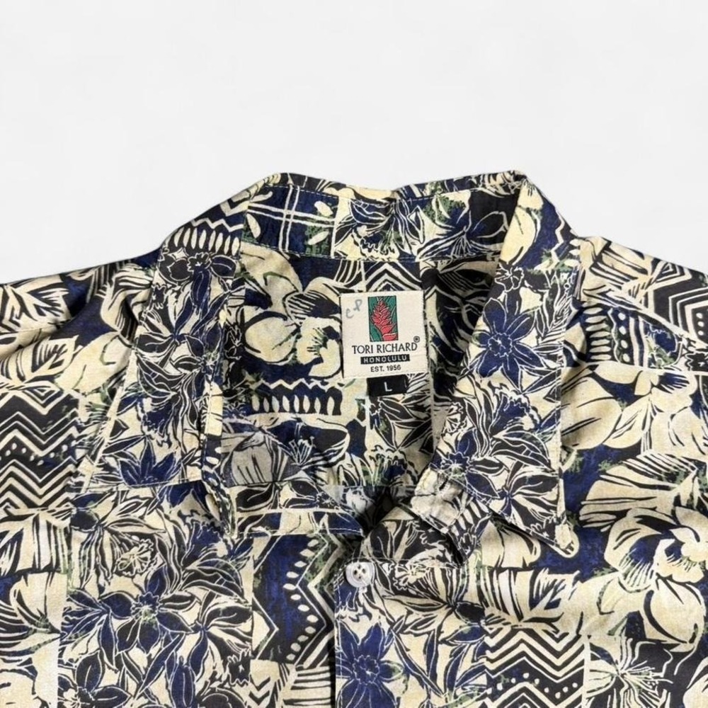 Tori Richard Hawaiian Short Sleeve Button Up Mens Sz L - Picture 2 of 6